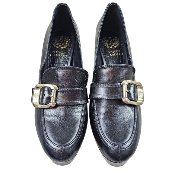 Vince Camuto Grinilia Leather Platform Loafer Heels in 6.5 - Picture 2 of 5